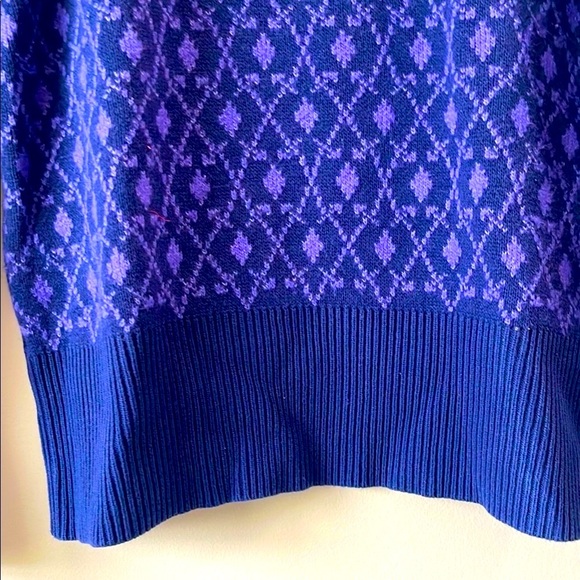 LOFT Purple Crewneck Sweater with Textured Design - Picture 4 of 5